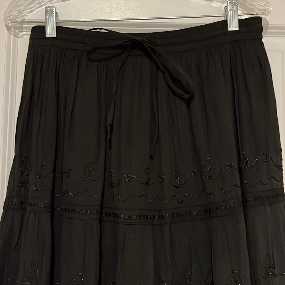 Sakkas black hand stitch peasant skirt